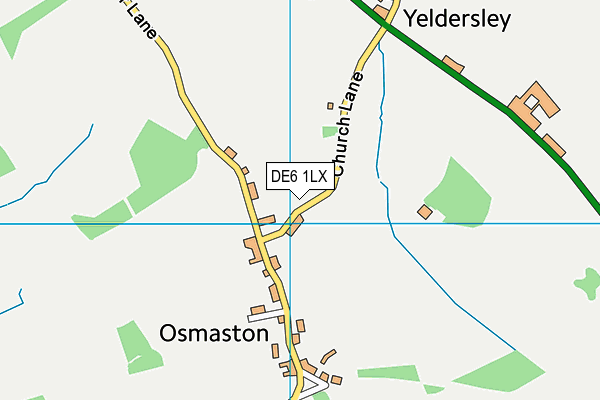 DE6 1LX map - OS VectorMap District (Ordnance Survey)