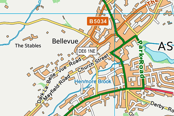 DE6 1NE map - OS VectorMap District (Ordnance Survey)
