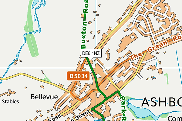 DE6 1NZ map - OS VectorMap District (Ordnance Survey)