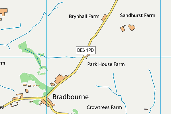 DE6 1PD map - OS VectorMap District (Ordnance Survey)