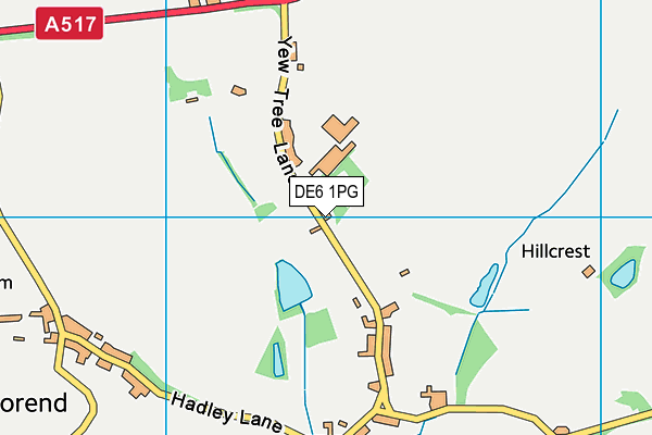 DE6 1PG map - OS VectorMap District (Ordnance Survey)