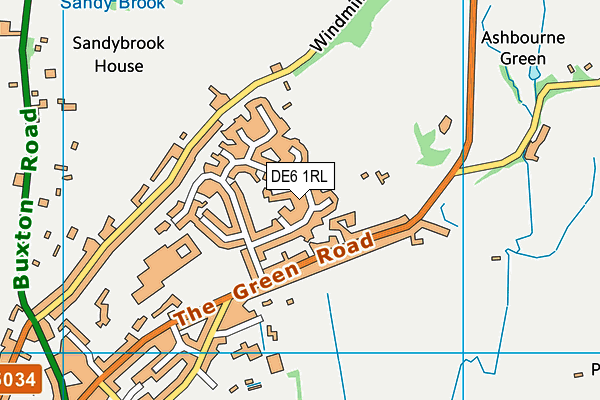 DE6 1RL map - OS VectorMap District (Ordnance Survey)