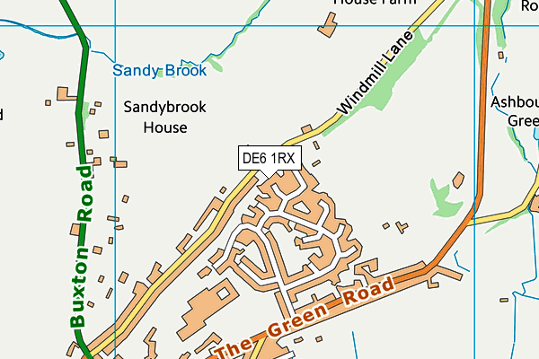 DE6 1RX map - OS VectorMap District (Ordnance Survey)