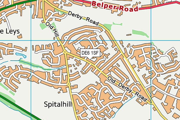 DE6 1SF map - OS VectorMap District (Ordnance Survey)