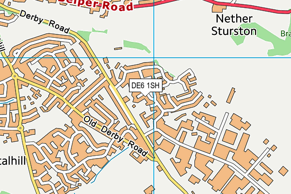 DE6 1SH map - OS VectorMap District (Ordnance Survey)