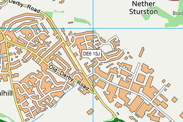 DE6 1SJ map - OS VectorMap District (Ordnance Survey)