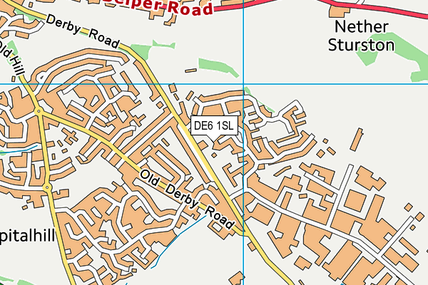 DE6 1SL map - OS VectorMap District (Ordnance Survey)