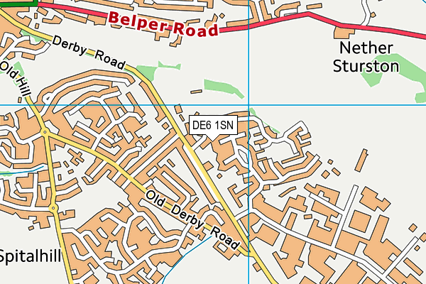 DE6 1SN map - OS VectorMap District (Ordnance Survey)