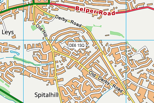 DE6 1SQ map - OS VectorMap District (Ordnance Survey)