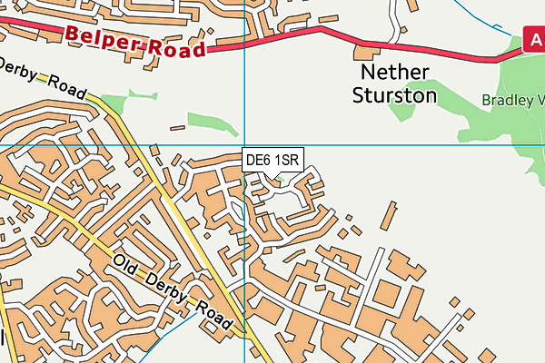 DE6 1SR map - OS VectorMap District (Ordnance Survey)