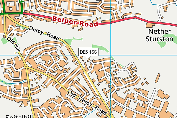 DE6 1SS map - OS VectorMap District (Ordnance Survey)