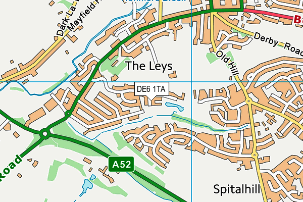 DE6 1TA map - OS VectorMap District (Ordnance Survey)