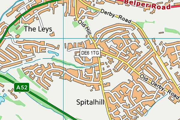 DE6 1TG map - OS VectorMap District (Ordnance Survey)
