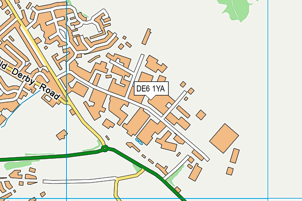 DE6 1YA map - OS VectorMap District (Ordnance Survey)
