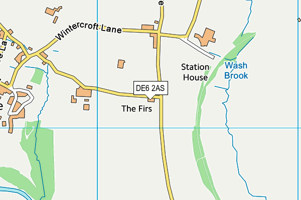 DE6 2AS map - OS VectorMap District (Ordnance Survey)