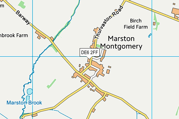 Marston Montgomery Primary School map (DE6 2FF) - OS VectorMap District (Ordnance Survey)
