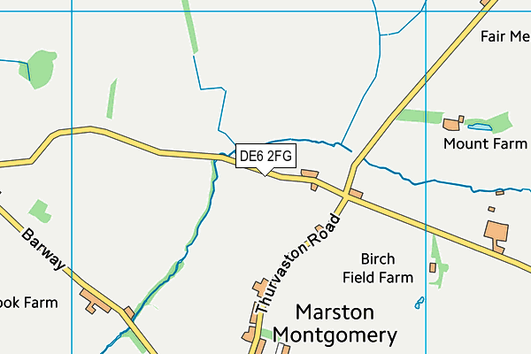 DE6 2FG map - OS VectorMap District (Ordnance Survey)