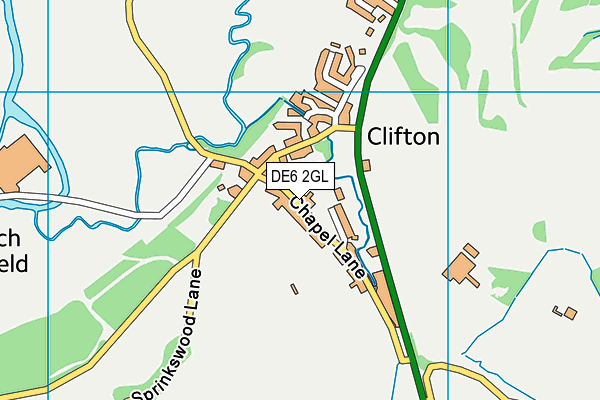 Clifton Cricket Club map (DE6 2GL) - OS VectorMap District (Ordnance Survey)