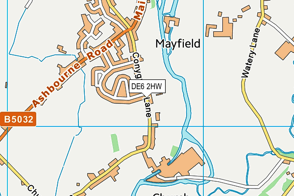 DE6 2HW map - OS VectorMap District (Ordnance Survey)