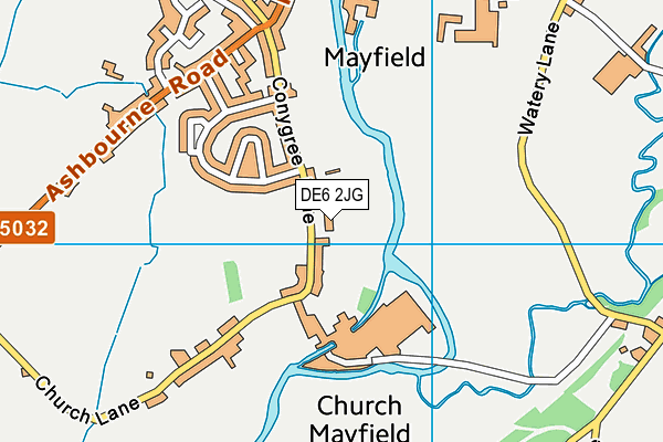 Mayfield Playing Field map (DE6 2JG) - OS VectorMap District (Ordnance Survey)