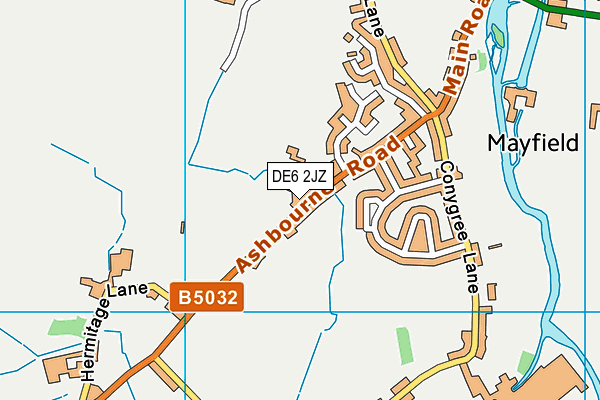 DE6 2JZ map - OS VectorMap District (Ordnance Survey)