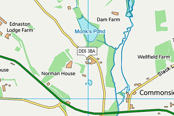 DE6 3BA map - OS VectorMap District (Ordnance Survey)