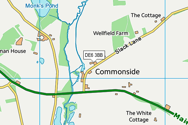 DE6 3BB map - OS VectorMap District (Ordnance Survey)