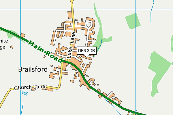 DE6 3DB map - OS VectorMap District (Ordnance Survey)