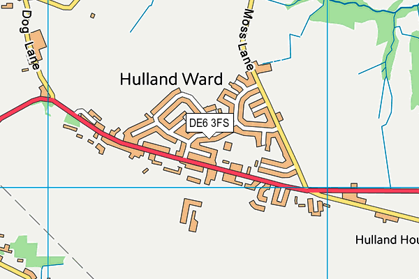 Hulland CofE Primary School map (DE6 3FS) - OS VectorMap District (Ordnance Survey)