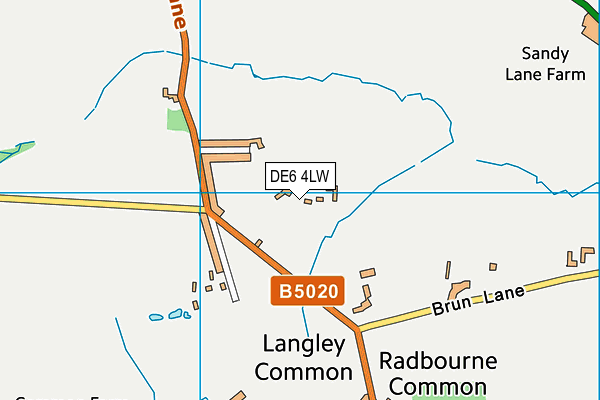 DE6 4LW map - OS VectorMap District (Ordnance Survey)