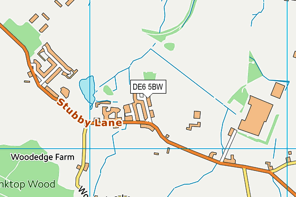 DE6 5BW map - OS VectorMap District (Ordnance Survey)