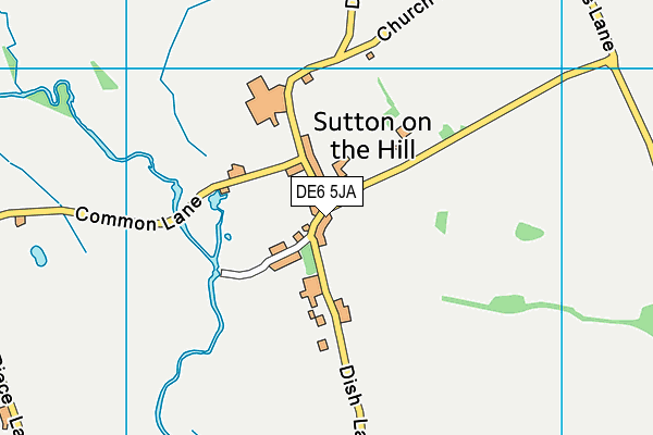 Sutton On The Hill Cricket Club map (DE6 5JA) - OS VectorMap District (Ordnance Survey)
