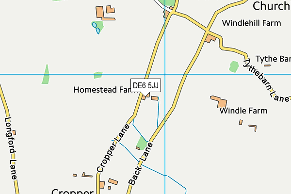 DE6 5JJ map - OS VectorMap District (Ordnance Survey)