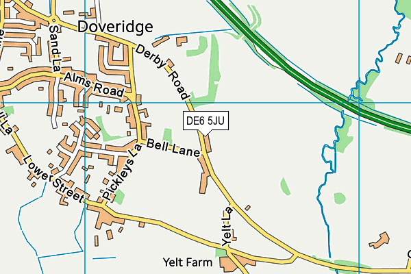 DE6 5JU map - OS VectorMap District (Ordnance Survey)