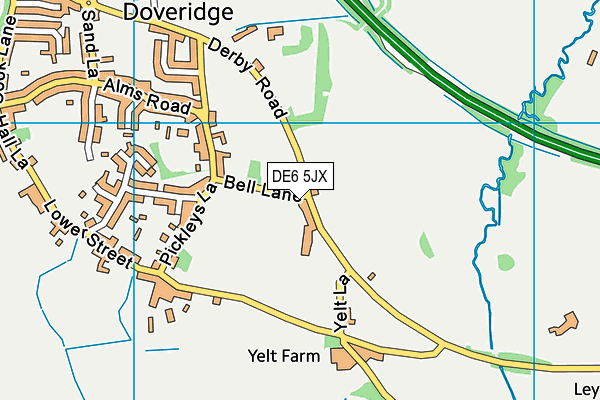 DE6 5JX map - OS VectorMap District (Ordnance Survey)