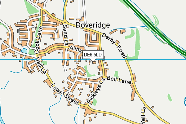 DE6 5LD map - OS VectorMap District (Ordnance Survey)