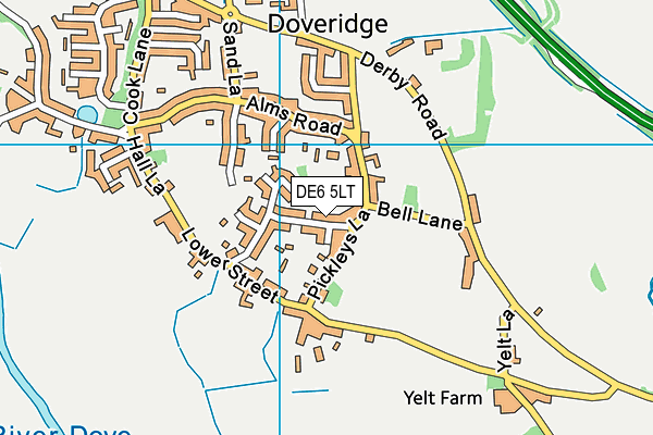 DE6 5LT map - OS VectorMap District (Ordnance Survey)