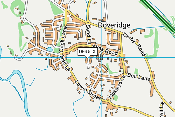 DE6 5LX map - OS VectorMap District (Ordnance Survey)