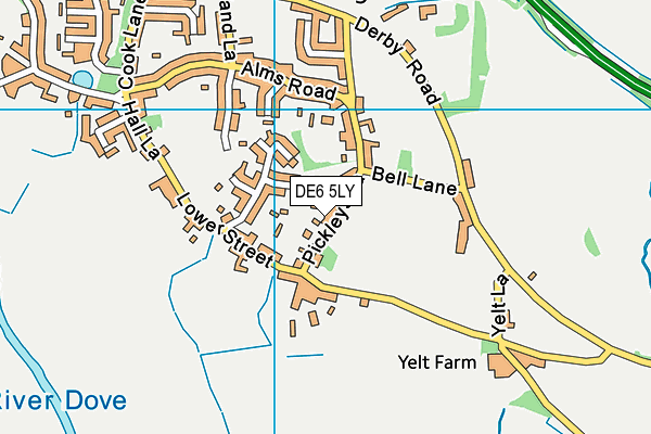 DE6 5LY map - OS VectorMap District (Ordnance Survey)