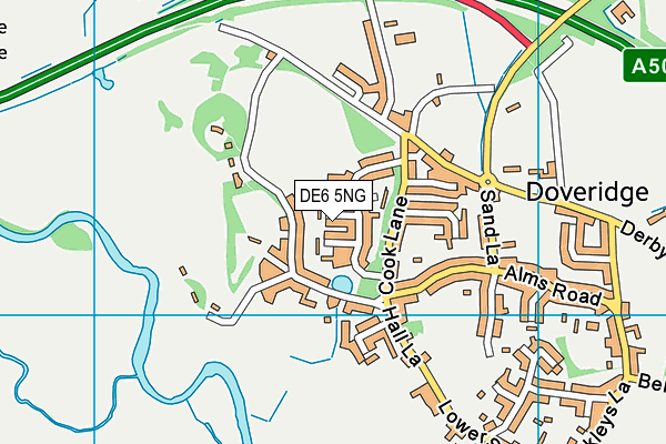DE6 5NG map - OS VectorMap District (Ordnance Survey)