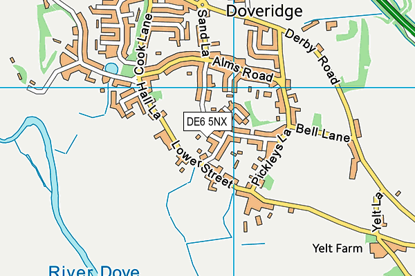 DE6 5NX map - OS VectorMap District (Ordnance Survey)