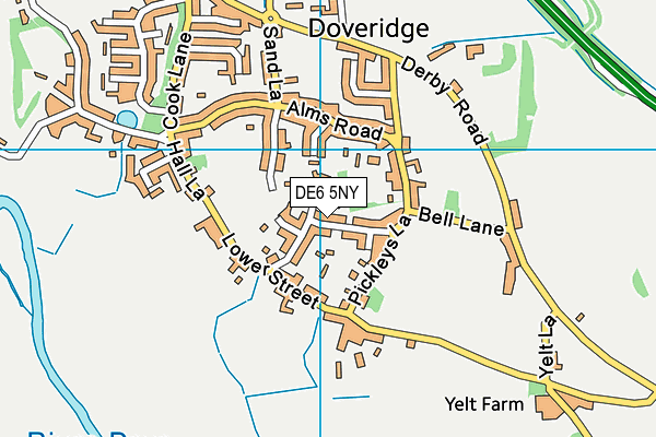 DE6 5NY map - OS VectorMap District (Ordnance Survey)