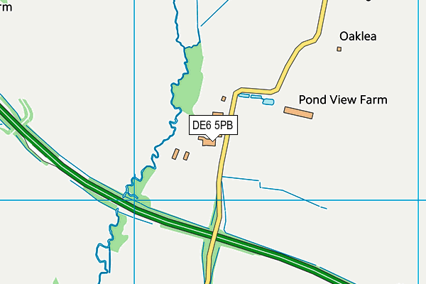 DE6 5PB map - OS VectorMap District (Ordnance Survey)
