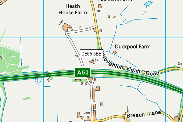 DE65 5BE map - OS VectorMap District (Ordnance Survey)