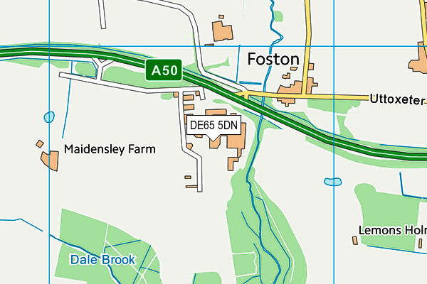 Hmp Foston Hall map (DE65 5DN) - OS VectorMap District (Ordnance Survey)