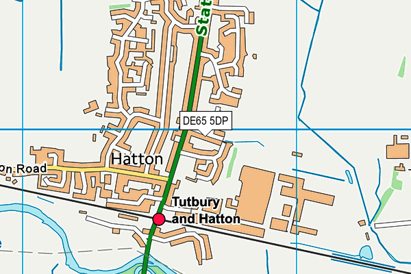 Former Hatton School Playing Field map (DE65 5DP) - OS VectorMap District (Ordnance Survey)