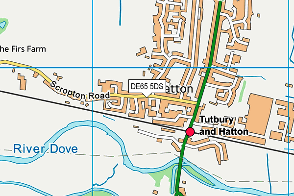 Scropton Road Sports Ground map (DE65 5DS) - OS VectorMap District (Ordnance Survey)