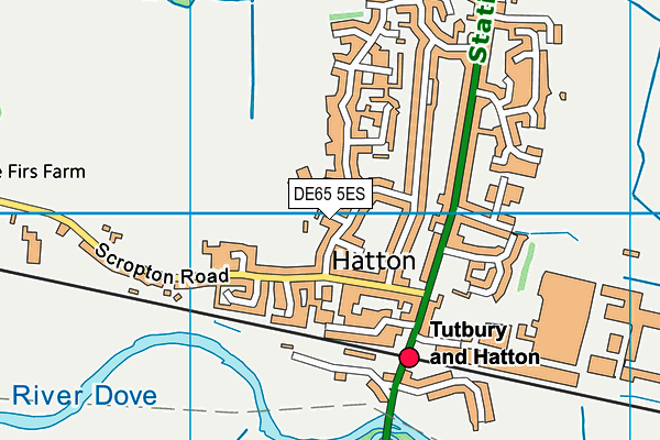 DE65 5ES map - OS VectorMap District (Ordnance Survey)