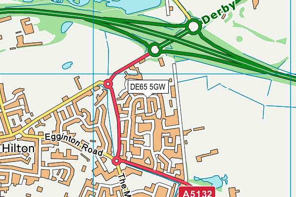 DE65 5GW map - OS VectorMap District (Ordnance Survey)