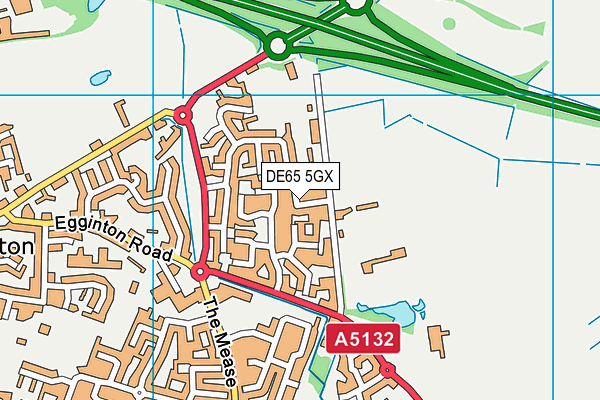 DE65 5GX map - OS VectorMap District (Ordnance Survey)